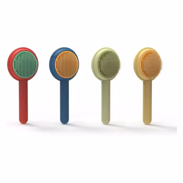 برس سگ و گربه با دکمه تخلیه مدل همبرگر