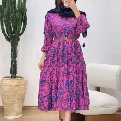 پیراهن زنانه بلند پیراهن بلند زنانه پیراهن ساحلی زنانه ساحلی آستین بلن