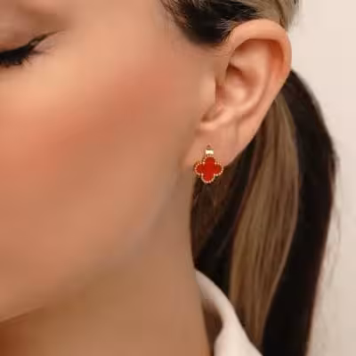 گوشواره قرمز ونکلیف (حلقه ای)