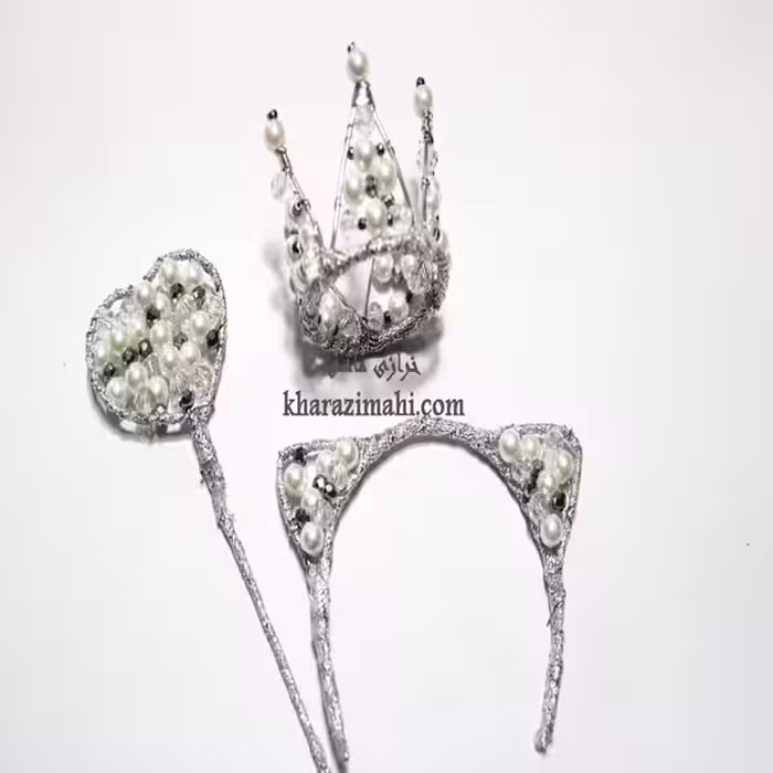 تاج و چوب فرشته_تمام نگین{ سفید}
