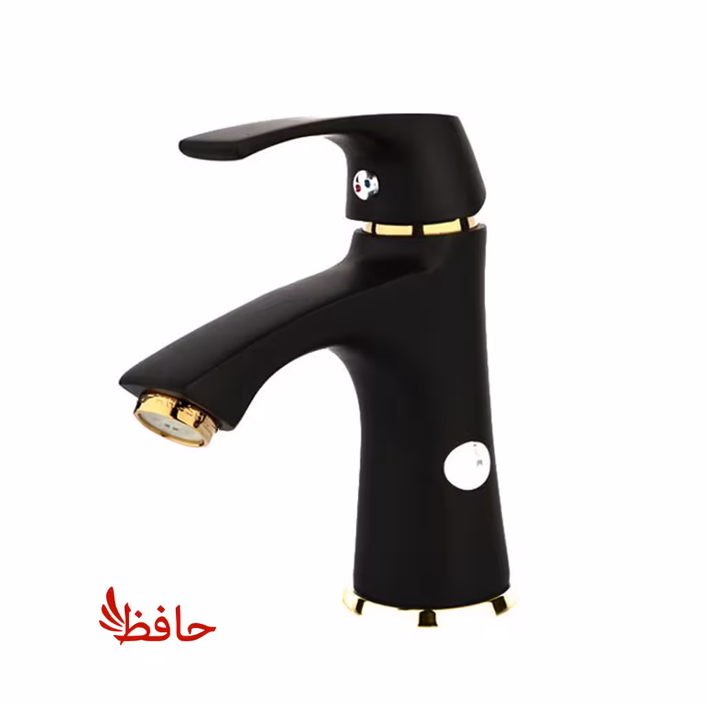 شیر روشویی راسان مدل لوتوس مشکی طلایی