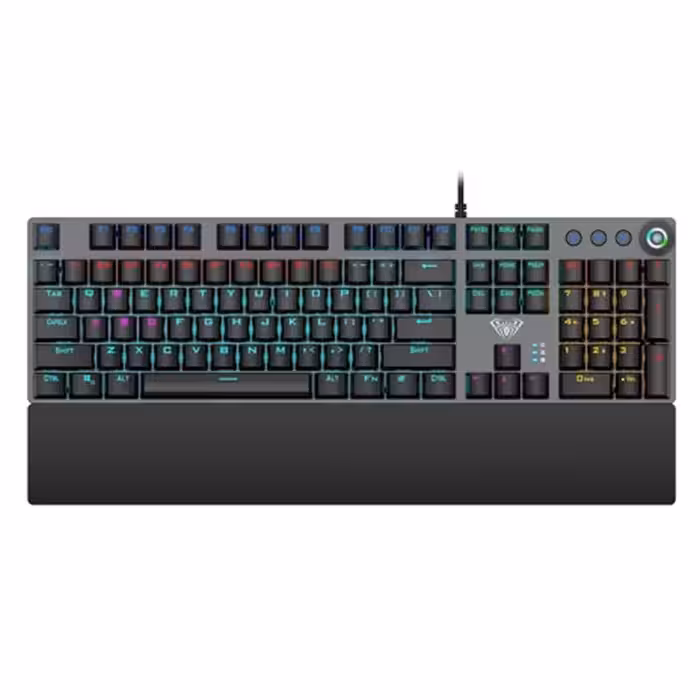 کیبورد گیمینگ آئولا مدل Aula F2058، سوئیچ مکانیکال آبی، Full-size، نورپردازی RGB | کالا مکس