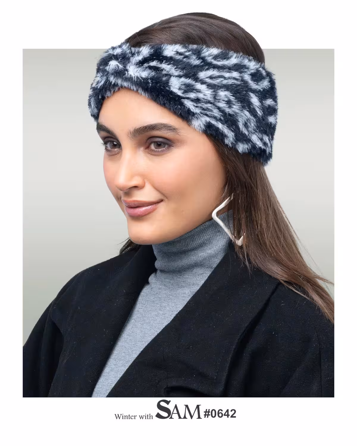 هدبند خز طرح پلنگی سام644