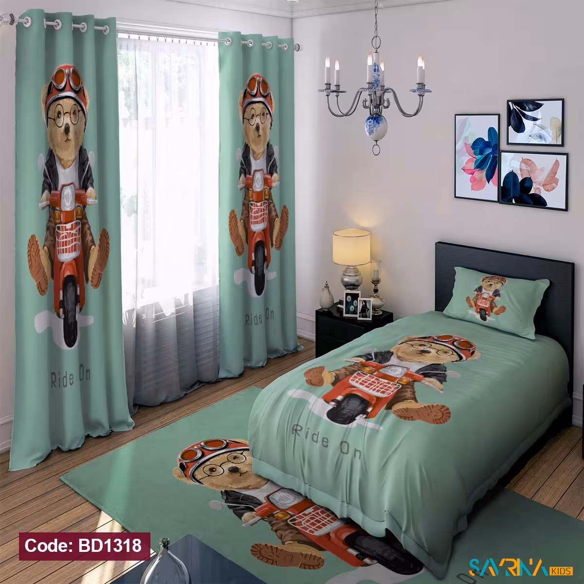 ست اتاق خواب پسرانه طرح تدی موتوری کد BD1318