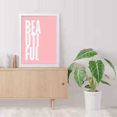 تابلو مدل مینیمال BEATIFUL کد m2568-w