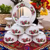 پیاله مدل گلسرخی بسته 6 عددی