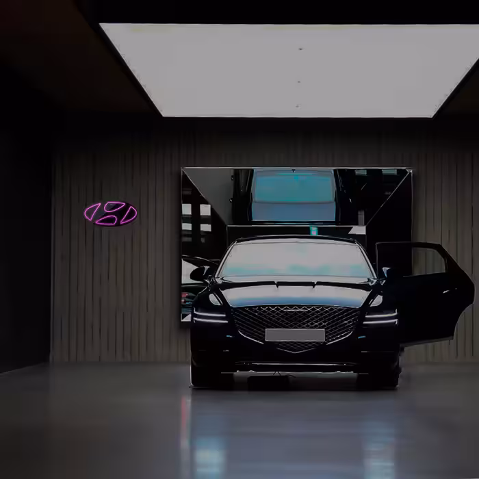 چراغ دیواری نئون دیزاین طرح Hyundai-BL_PN