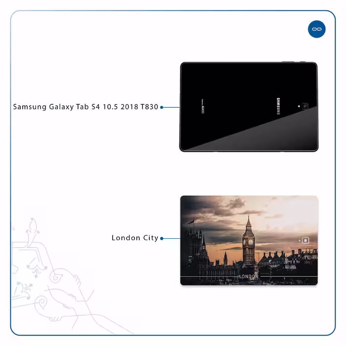 برچسب پوششی ماهوت مدل London City مناسب برای تبلت سامسونگ Galaxy Tab S4 10.5 2018 T830