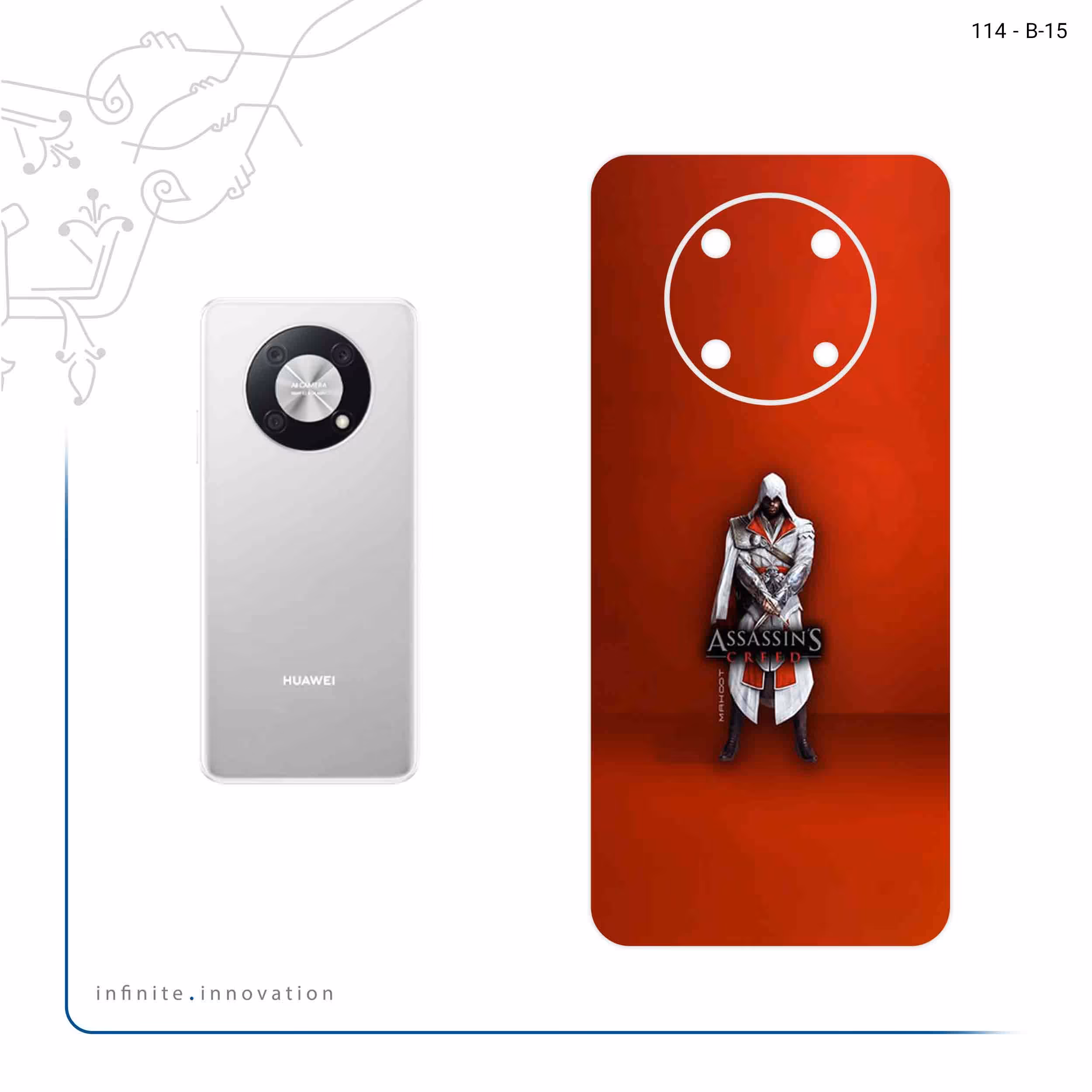 برچسب پوششی ماهوت مدل Assassins_Creed مناسب برای گوشی موبایل هوآوی Nova Y90