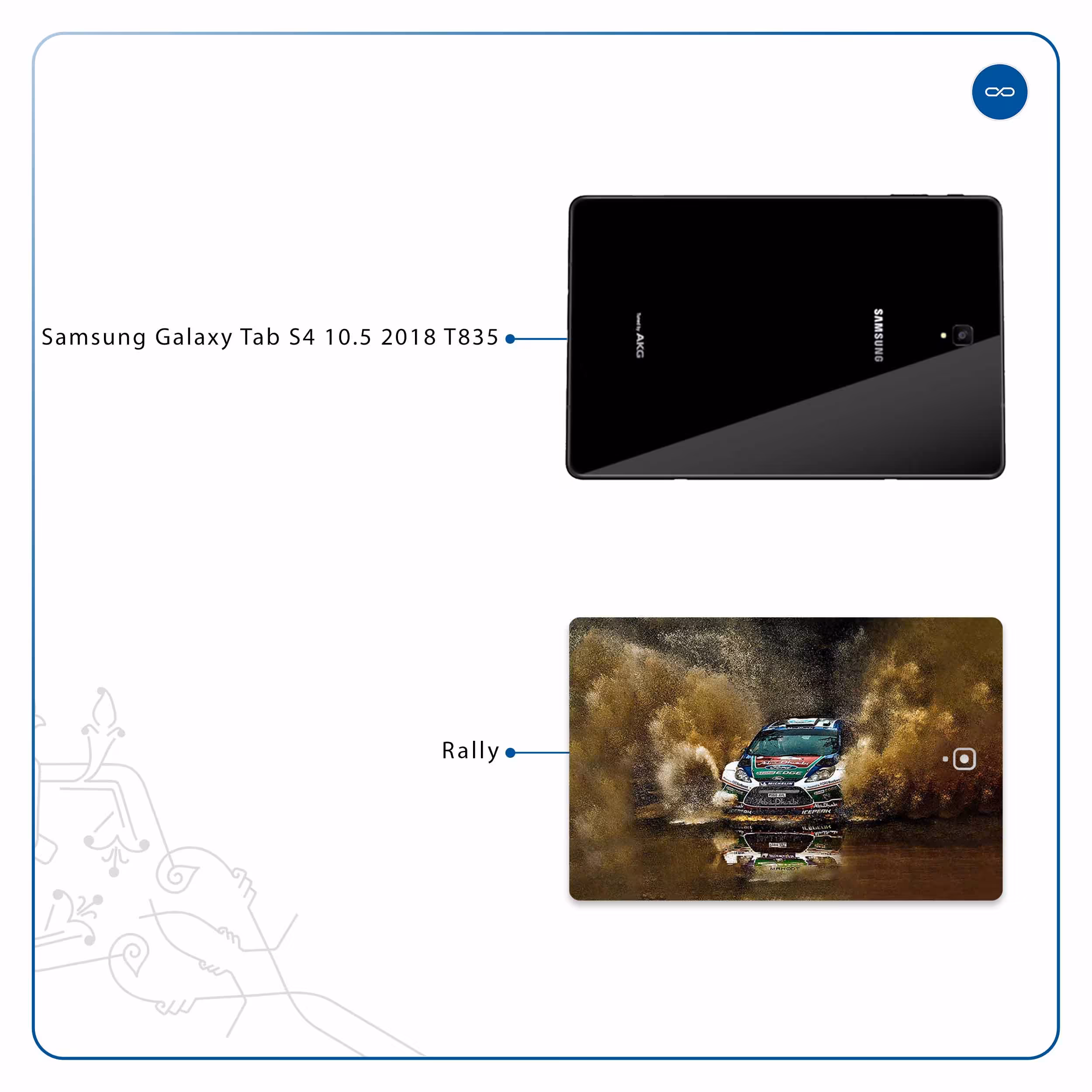 برچسب پوششی ماهوت مدل Rally مناسب برای تبلت سامسونگ Galaxy Tab S4 10.5 2018 T835