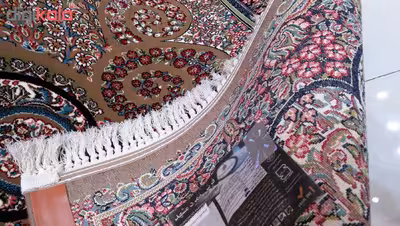 فرش ماشینی زمرد مشهد مدل 210067 زمینه گردویی