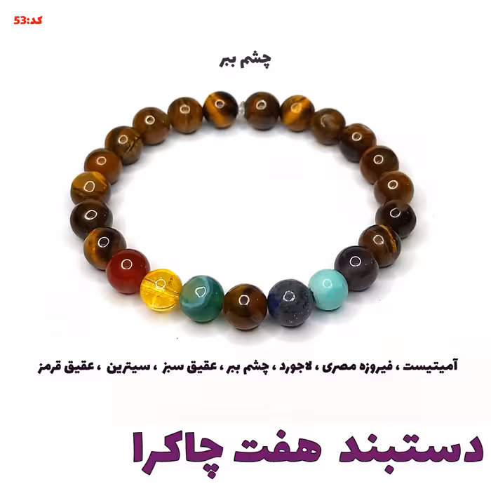 دستبند ناماسته  مدل هفت چاکرا و چشم ببر53