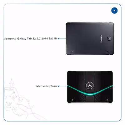 برچسب پوششی ماهوت مدل Mercedes-Benz مناسب برای تبلت سامسونگ Galaxy Tab S2 9.7 2016 T819N