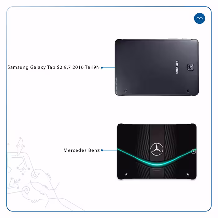 برچسب پوششی ماهوت مدل Mercedes-Benz مناسب برای تبلت سامسونگ Galaxy Tab S2 9.7 2016 T819N