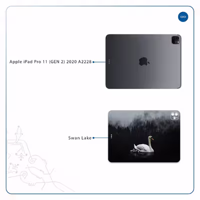 برچسب پوششی ماهوت مدل Swan Lake مناسب برای تبلت اپل iPad Pro 11 (GEN 2) 2020 A2228