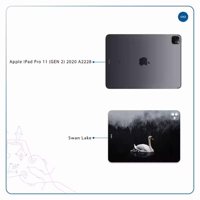 برچسب پوششی ماهوت مدل Swan Lake مناسب برای تبلت اپل iPad Pro 11 (GEN 2) 2020 A2228