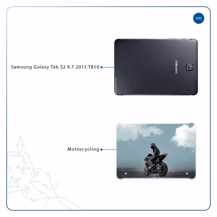 برچسب پوششی ماهوت مدل Motorcycling مناسب برای تبلت سامسونگ Galaxy Tab S2 9.7 2015 T810