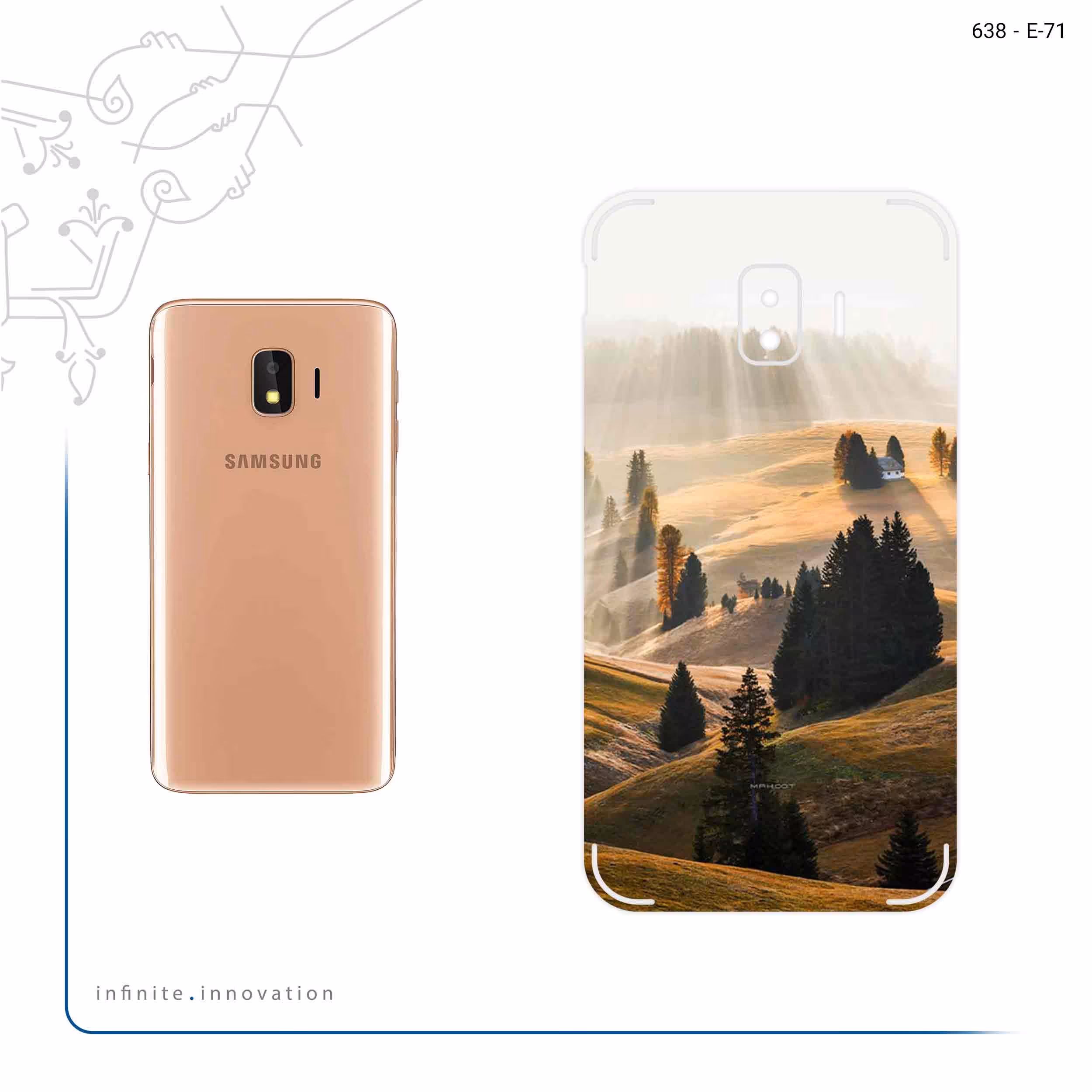 برچسب پوششی ماهوت مدل Foggy Plain مناسب برای گوشی موبایل سامسونگ Galaxy J2 Core