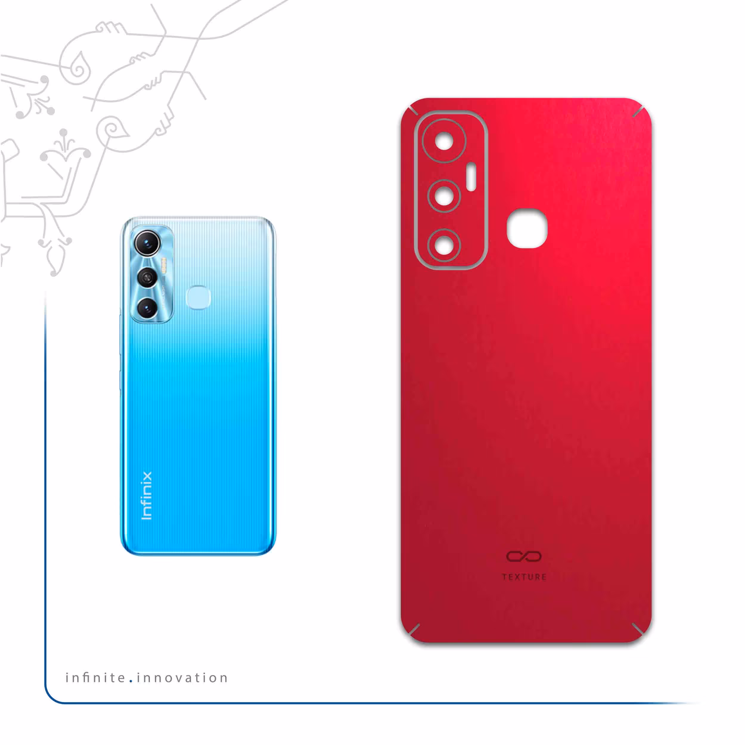 برچسب پوششی ماهوت مدل Matte-Warm-Red مناسب برای گوشی موبایل اینفینیکس Hot 11