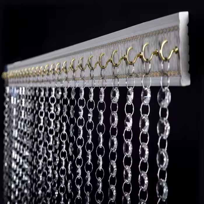 پرده آریا کریستال مدل کوتاه و بلند سایز 120x250 سانتی متر