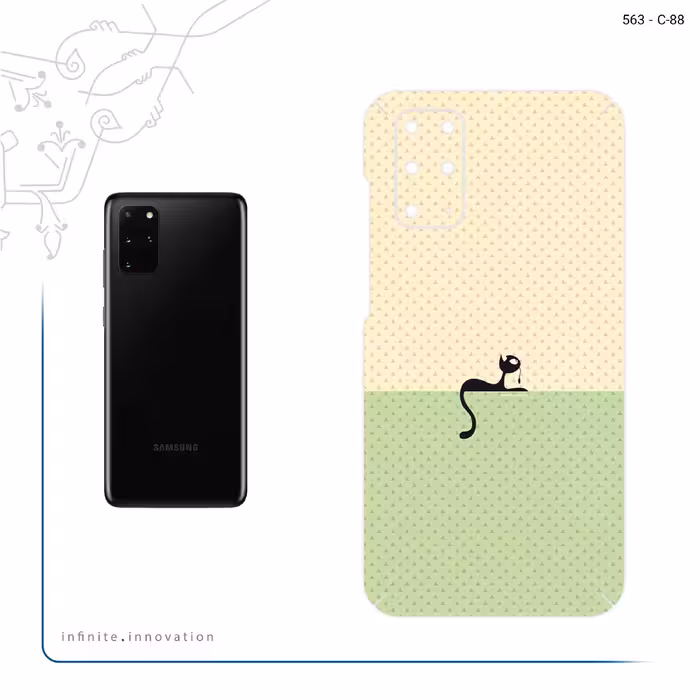 برچسب پوششی ماهوت مدل Minimal Internet Cat Icon مناسب برای گوشی موبایل سامسونگ Galaxy S20 Plus