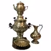 سرویس سماور ذغالی 5 پارچه برنجی مدل گل کد D3L-g