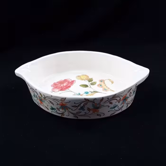 شکلات خوری سرامیکی هیوا طرح بته جقه مدل رز کد 11025368