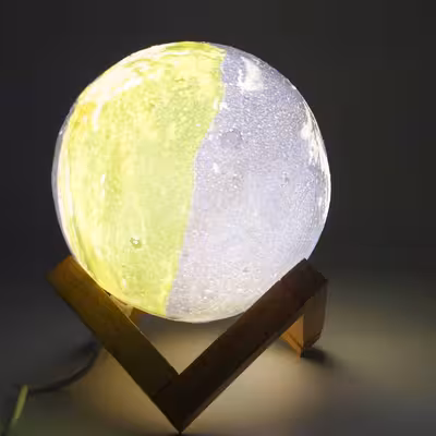 چراغ خواب طرح کره ماه مدل 3D Moon کد 004