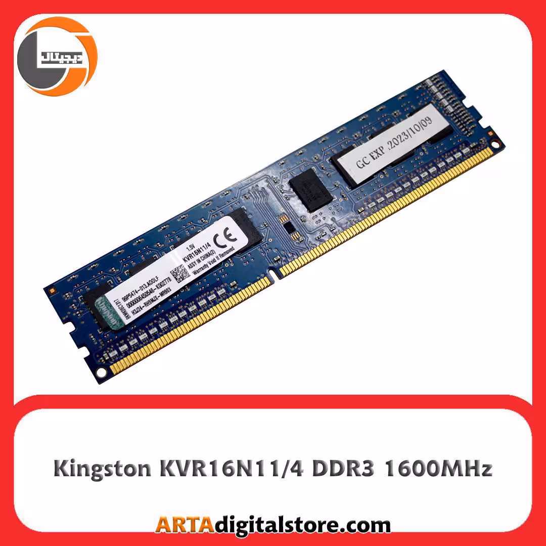 رم دسکتاپ Kingston مدل KVR16N11/4 DDR3 1600MHz