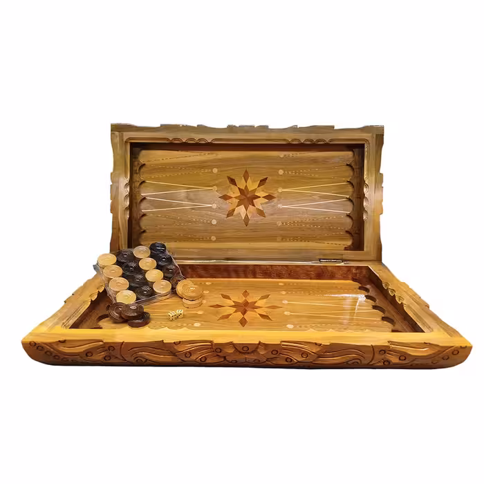 تخته نرد و شطرنج منبت کاری چوب گردو کد T101