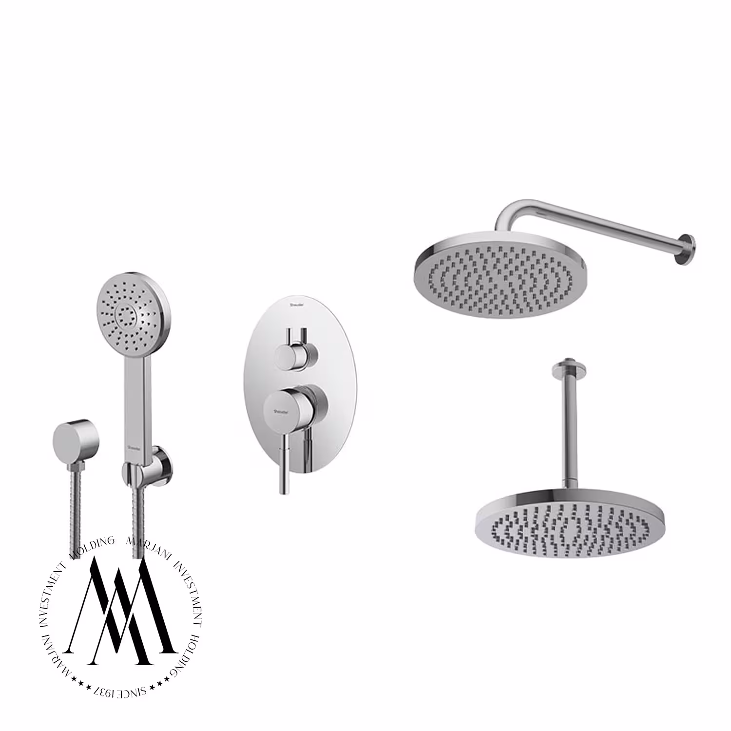 شیر حمام توکار شودر مدل روگنABS تیپ 3 (کروم)