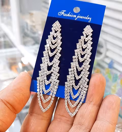 گوشواره دخترانه تنیسی گوشواره نگیندار کد13