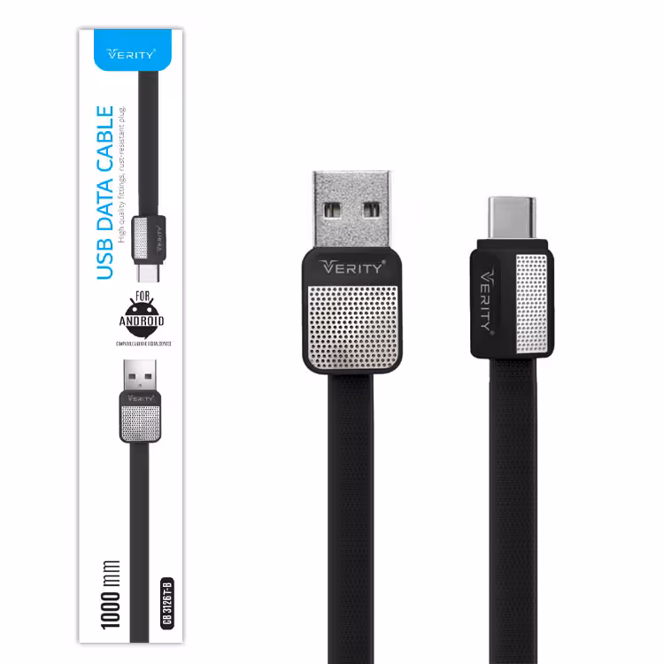کابل دیتا و شارژ Type-C VERITY مدل 3126 مشکی