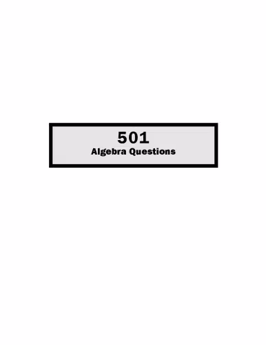 خرید و دانلود نسخه کامل کتاب 501 Algebra Questions