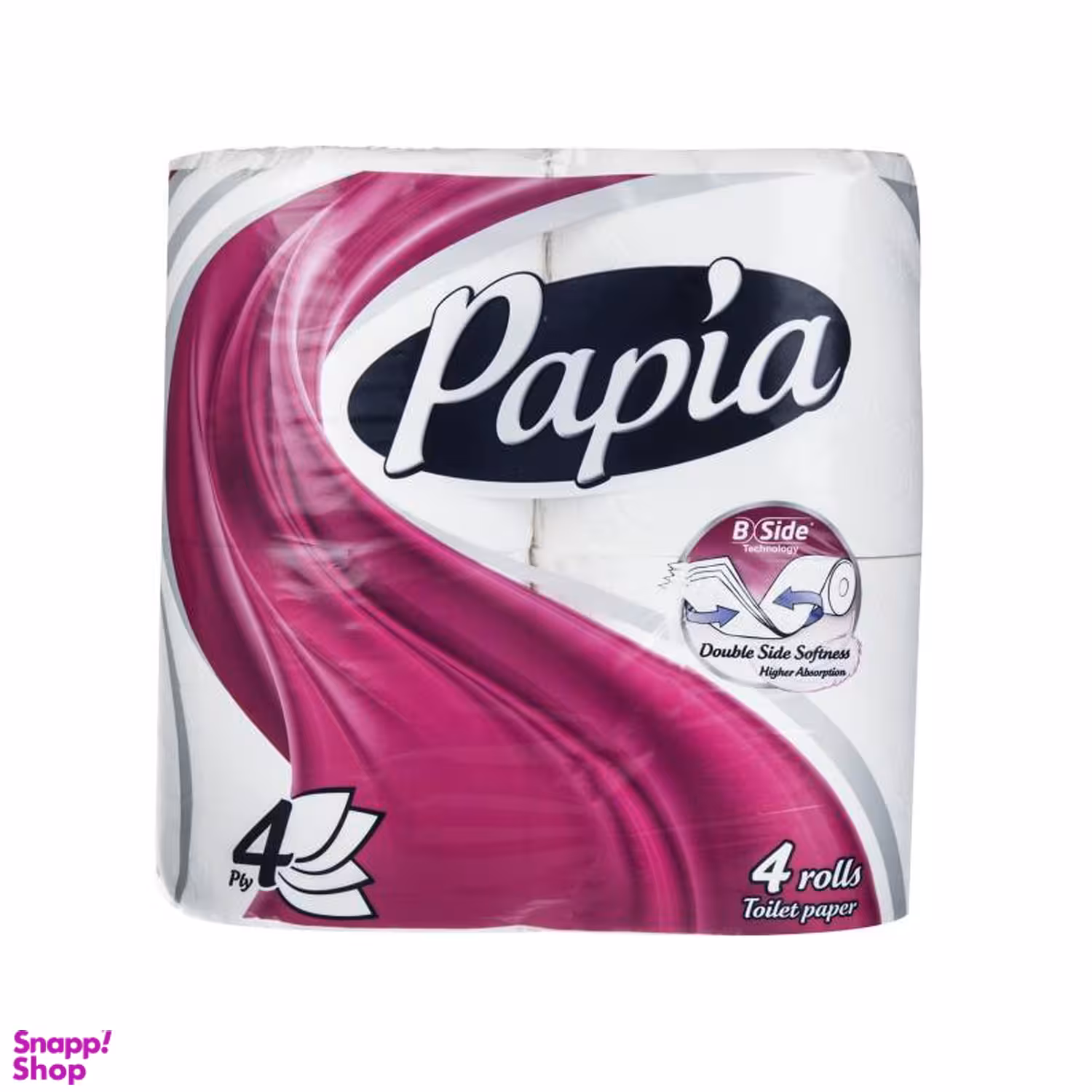 دستمال توالت پاپیا (Papia) مدل B Side بسته 4 عددی