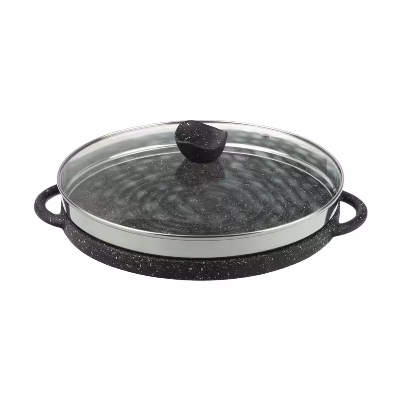 تابه گریل چدن دو طرفه مدل Spiza (با درب شیشه)