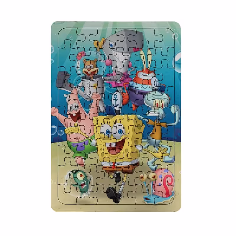 خرید و قیمت پازل چوبی 54 تکه طرح باب اسفنجی کد 9228