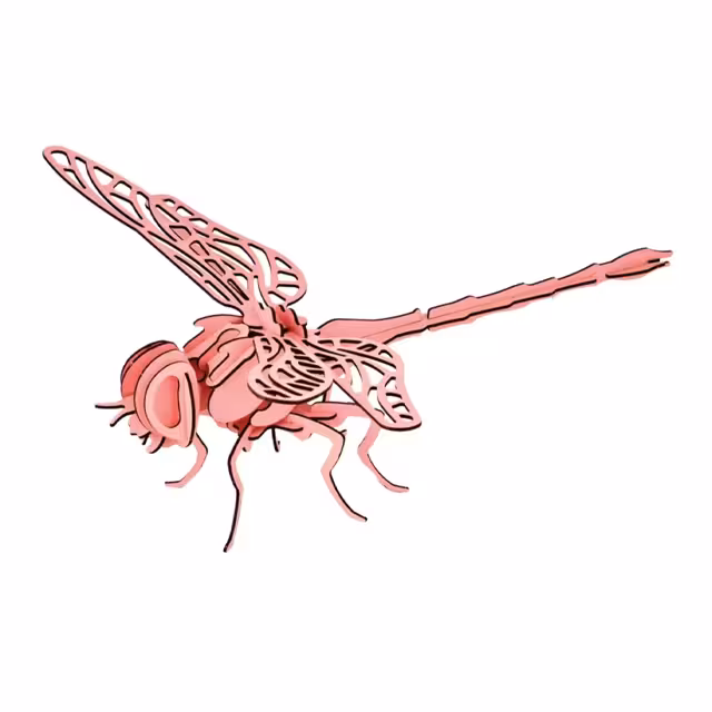 پازل چوبی 3 بعدی آبان طرح سنجاقک