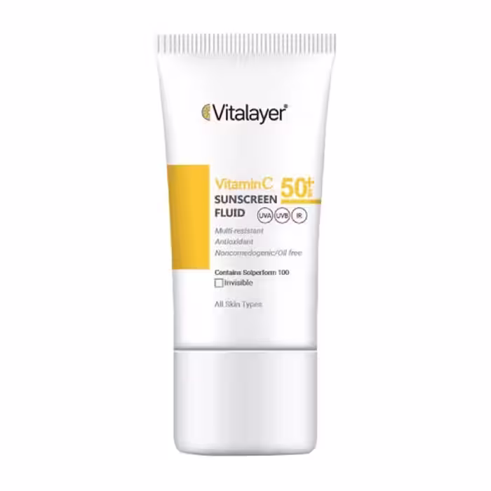 فلوئید ضد آفتاب ویتامین سی SPF50 بی رنگ 50 میل ویتالیر