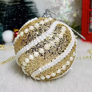 گوی طلایی نگینی لاکچری 8 سانت کد 219