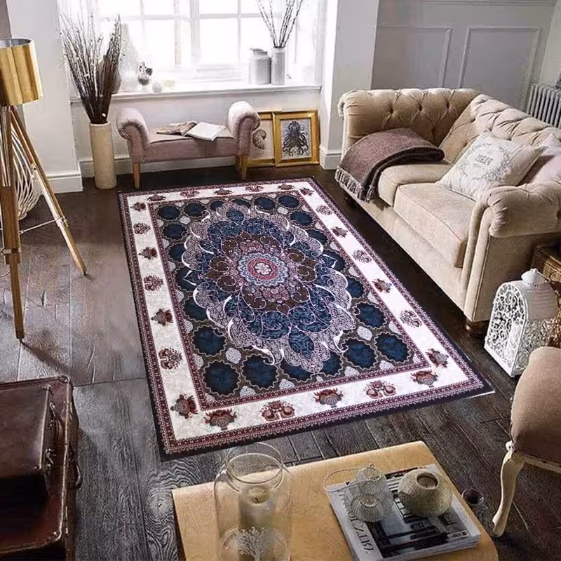 فرش کاشان بانقشه چکاوک12متری وبافت بی سی اف عالی