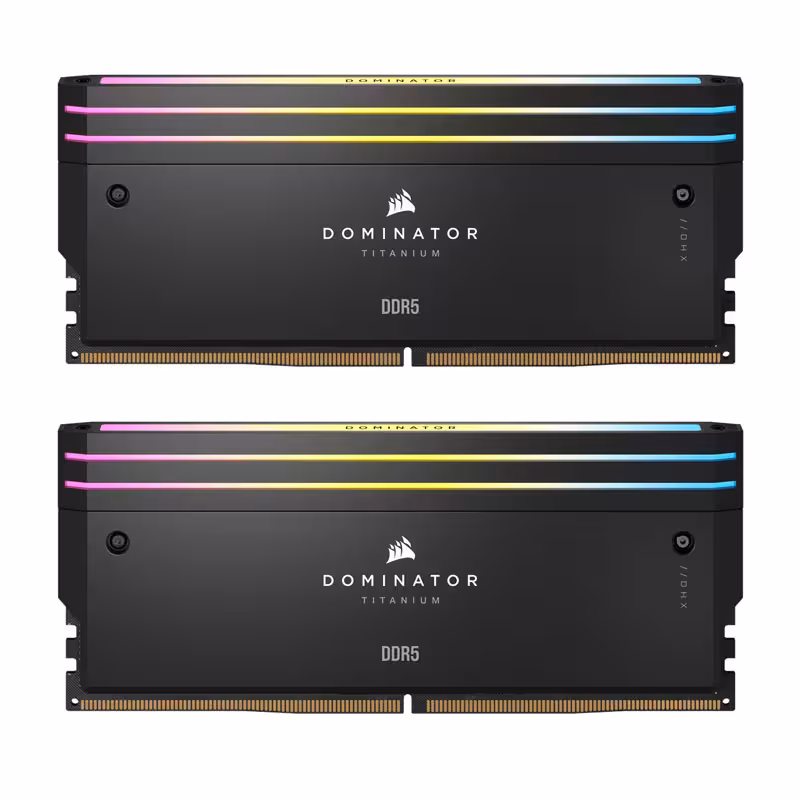 رم دسکتاپ DDR5 دو کاناله 6000 مگاهرتز کورسیر مدل DOMINATOR TITANIUM RGB ظرفیت 48 گیگابایت CL30