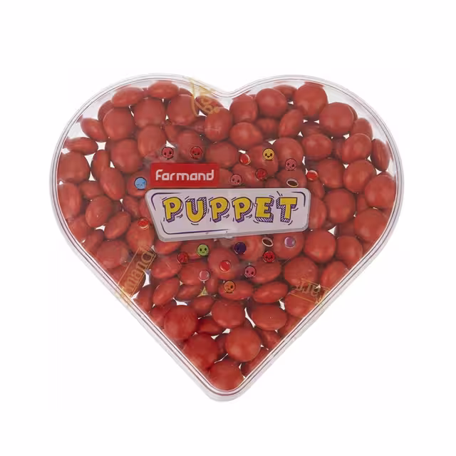 دراژه کاکائویی پاپت قلبی قرمز فرمند 110 گرمی