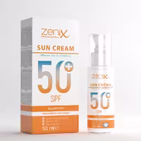 ضد آفتاب پمپی زنیکس Zenix Spf 50 صورت و بدن ،بی رنگ ،ترکیه حجم 50 میل
