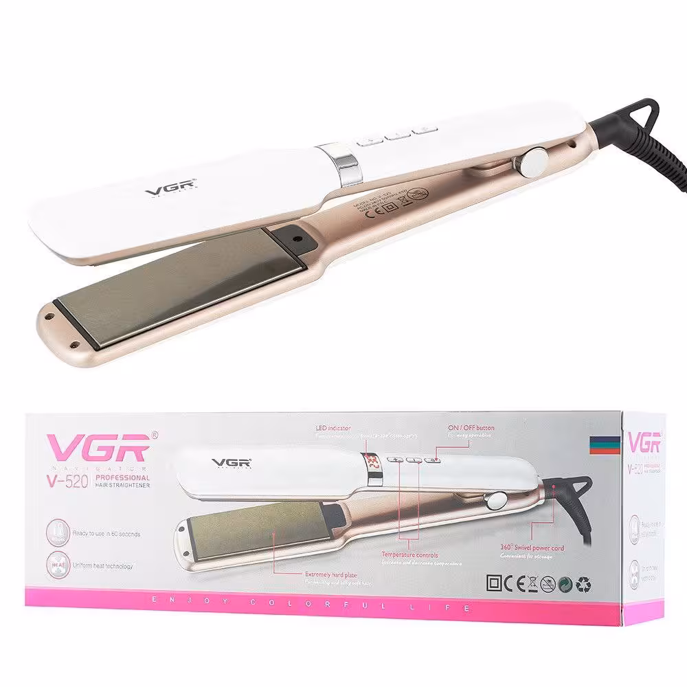 اتومو وی جی آر مدل VGR V-520 توان مصرفی : 50 وات منبع تغذیه : برق مستقیم نوع صفحات : پهن جنس صفحات : سرامیک با روکش تورمالین