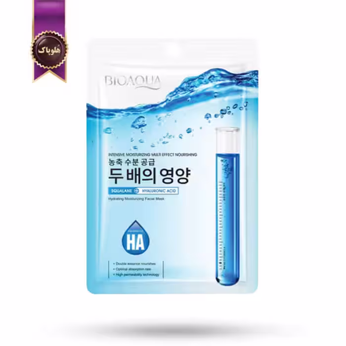 ماسک صورت ورقه‌ ای بیو آکوا BIOAQUA مدل حاوی هیالورونیک اسید HA پک 1 عددی (اورجینال)