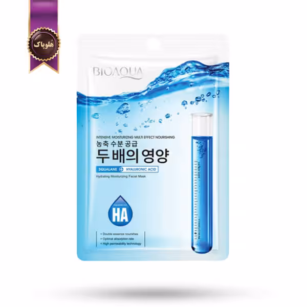 ماسک صورت ورقه‌ ای بیو آکوا BIOAQUA مدل حاوی هیالورونیک اسید HA پک 1 عددی (اورجینال)