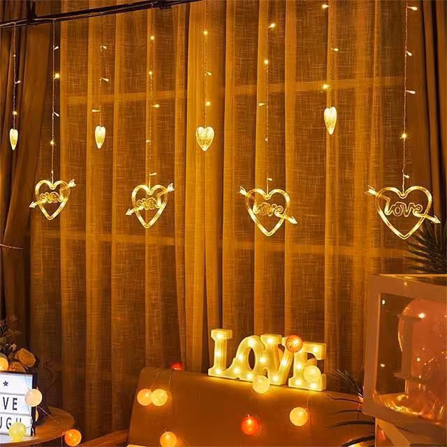 ریسه پرده ای قلب(love)ریموت کنترل از راه دور