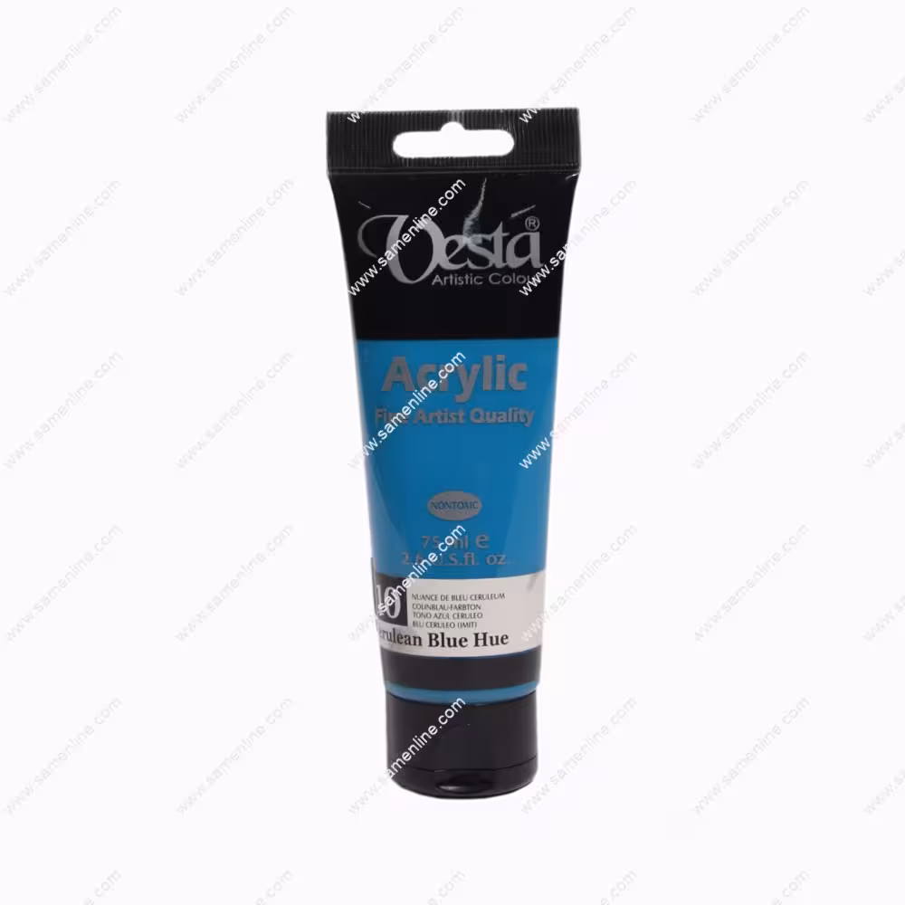 رنگ اکریلیک تک رنگ وستا 75 میلی لیتری کد Cerulean Blue Hue 10