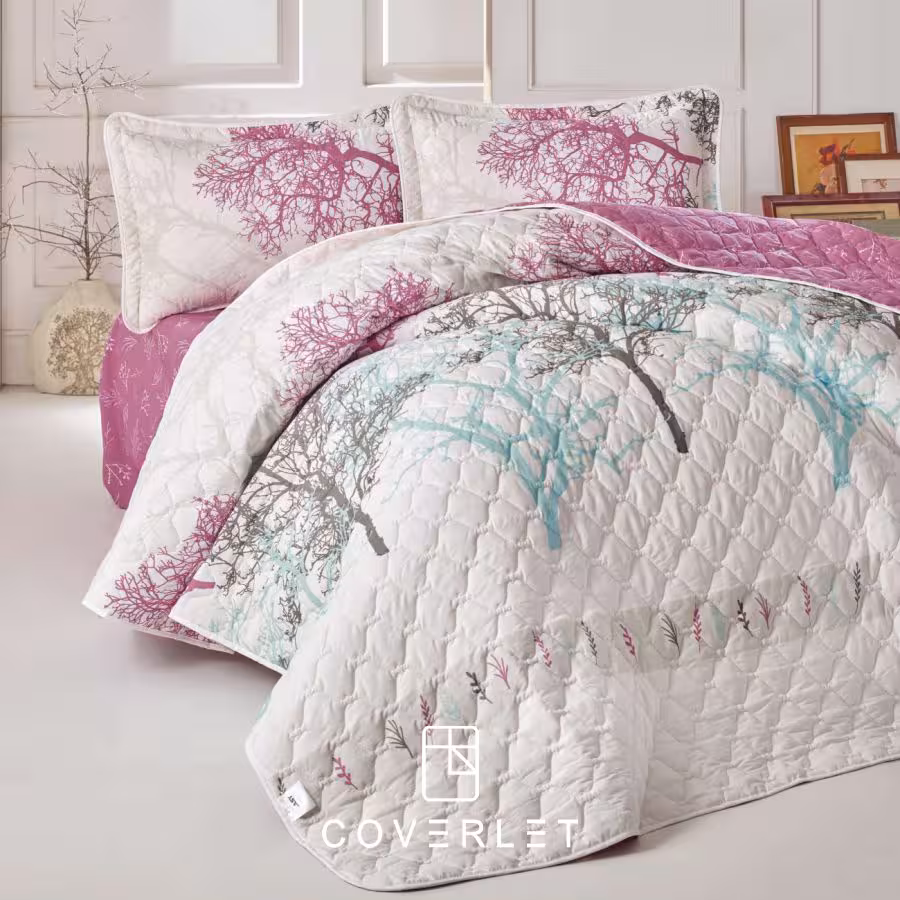 روتختی پنبه دوزی سفید طرح درخت مدل Midas